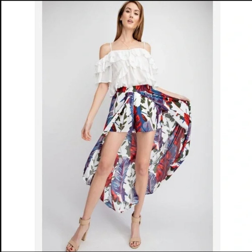 Tropical High-Low Maxi-Skort